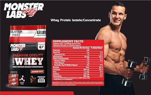 Monster Labs Whey Protein 2kg | 4.4 LBS Vanilla