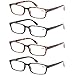Kerecsen 4 Pack Reading Glasses for Men and Women with Spring Hinges, Lightweight Black Rectangular Readers Eyeglasses (2 Black 2 Tortoise, 1.50)