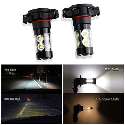 Dantoo 2 x 2504 LED 12276 PSX24W Fog Light Bulbs Extremely Bright 6000K 10 SMD LED Bulbs Fog Light Lamp Replacement for DRL or Fog Lights, Xenon White - Thumbnail 3