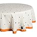 DII Halloween Tabletop Collection Bold Black Stars/Spooky Spider with Orange Border on Off-White Natural Background, Machine Washable, 70