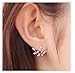Robert JC Rose Gold Leaf with Cz Crystal Ear Cuff Earrings Jacket for Woman Girls