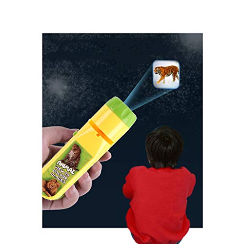 Wenosda Slide Projector Torch Projection Light Small Torches lamp Flashlight Educational Learning Bedtime Night Light for Child,Kids,Infant,Toddler,Children (64 Images,2set, Space +Animal World)