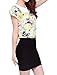 Allegra K Women Elegant Peter Pan Collar Petal Sleeve Floral Tops M Light Green