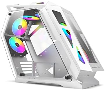 Dual Tempered Glass Mid-Tower PC Gaming Case White,RGB Fans are not ...