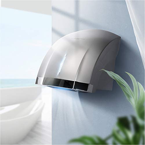 interhasa! Commercial Hand Dryer, 1800W High Speed Automatic Electric Hand Dryer for Bathrooms Commercial (Silver)