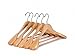 Amber Home 5 Pack Natural Wide Shoulder Wooden Suit Coat Hangers with Non Slip Pants Bar, Solid Wood Jacket Clothes Hangers Smooth Finish for Dress, Pants, Heavy Clothes (Natural, 5 Pack)