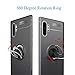 WATACHE Galaxy Note 10+ Plus/Pro/5G Case, Slim Fit Heavy Duty Soft TPU Case with Metal Finger Ring Grip Holder Kickstand [Support Magnetic Car Mount] for Galaxy Note 10+/Plus,Black
