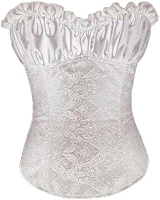 DarlingLove Women's Renaissance Top Argentous Shapewear Waist Cincher Corset White L