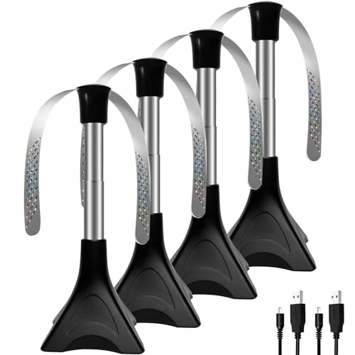 PTHTECHUS Repelente Moscas, Ventilador Repelente Moscas Escritorio, matamoscas con Cuchillas holográficas, Elimina Insectos, Mosquitos, para Interiores y Exteriores, Funciona con Pilas, 4 PCS