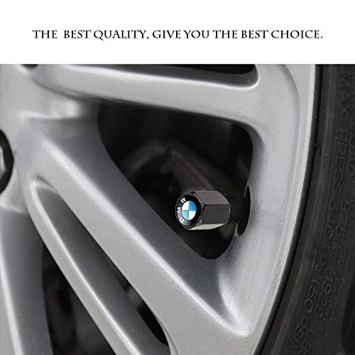 choolo Tire Air Valve Caps Stem Cover Universal Fits All Cars Trucks SUV Bike & Bicycle Motorcycle & Car Tire Valve Stem Caps for BMW(Black)