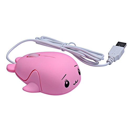 Hatop Cute Dolphin Shape USB Wired Optical Gaming Game Mice For PC Laptop