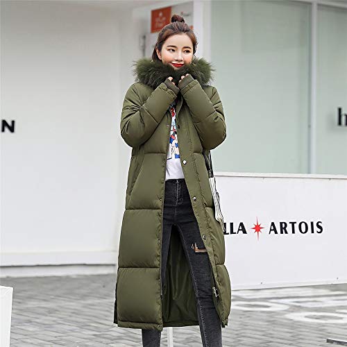 Overcoat for Women, Misaky Winter Long Down Cotton Parka Hooded Coat Quilted Jacket Outwear(Army Green, Large) - Thumbnail 3