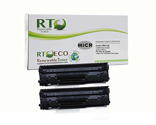 Renewable Toner 126 Canon CRG-126 3483B001 Compatible MICR Toner Cartridge for Check Printing for Canon imageCLASS LBP6200 (2 Pack)