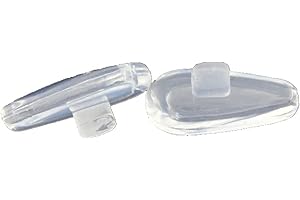 Caulo Airbag Clip On Nose Pads Compatible w Oakley Glasses Sunglasses OX5087 OX5113 OX5120 OX3127 OX3204 OX3222 OX5119 OX5122 OX5094 OO6005 OO4145 OO4147 etc (Clear - 1 Pair)