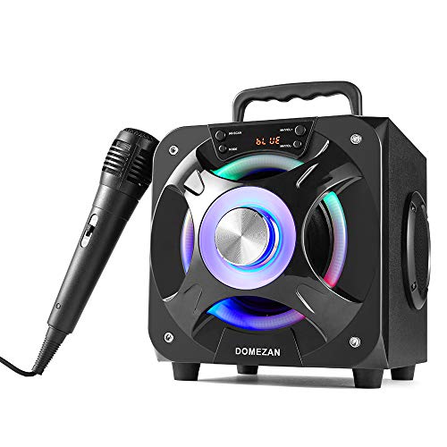 DOMEZAN Portable Karaoke Machine, Karaoke System with Wireless