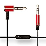 AUX Cable with Mic, Mabee® (3ft) 3.5mm Male Universal Gold Plated and Angled Design Auxiliary Audio Stereo with Microphone for Vehicle, Tablet, Computer, Phone,, Mp3 and Other Audio Devices
