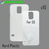 10 x Samsung Galaxy S5-Plastic-white - blank dye case + inserts for dye Sublimation phone cover / blank Printable case, Made by INNOSUB™ USA