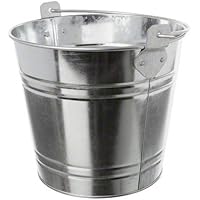 American Metalcraft PTUB87 Natural Galvanized Steel Pail with Handle, 1.16-Gallon, 8" Diameter, Silver