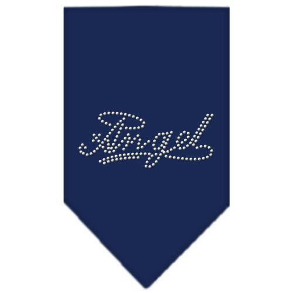 Mirage Rhinestone Angel Dog Bandana, Large, Navy Blue