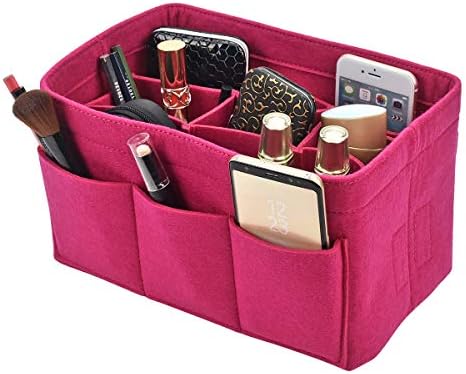Kumako Purse Organizer,Felt Bag Organizer Insert Fit LV Neverfull-(PM,MM,GM),Speedy-(30.35.40),Longchamp&Totes(3 SIZE) (XL, Rose)