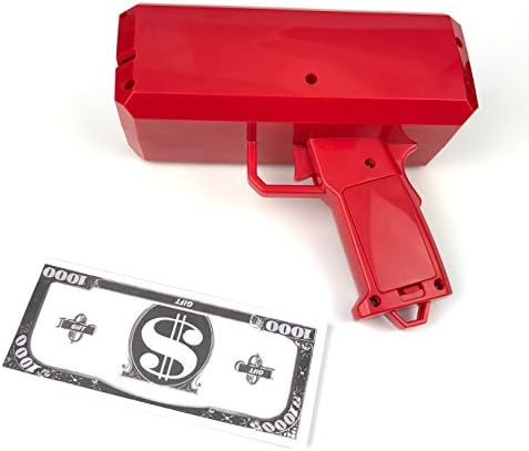 Kview The Money Gun Make It Rain Money toy Cash Gun moeny Cannon- Red