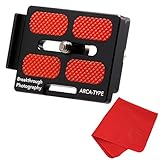 60mm Universal Arca Swiss Quick Release Plate for Tripod Ball Head with Hand-Adjustable Stainless Steel Screw & Removable Rear Stopper by Breakthrough Photography