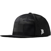 Branded Bills Old Glory Stealth PVC Flat Performance Hat for Men, Black Multicam