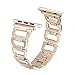 Secbolt Bling Bands Compatible with Apple Watch Band 38mm 40mm 41mm iWatch SE Series 8 7 6 5 4 3 2 1 Women Dressy Jewelry D-link Stainless Steel Wristband Strap, Champagne Gold