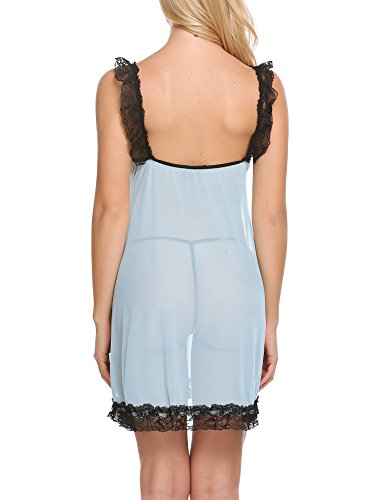 Avidlove-Damen-Spitze-Babydoll-Patchwork-Dessous-Nachtkleid-mit-G-String
