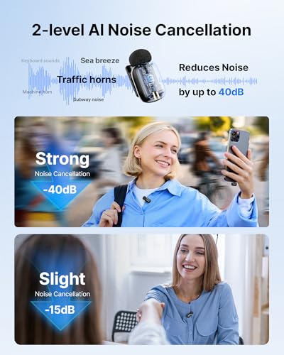 BOYA MINI 2 Microphone for iPhone 15 16 17 Series, Andriod, 5g, 48kHz/24Bit, 200m, Wireless Lavalier Microphone with USB-C Plug, Small Lapel Mic, 30h, Clip on Mic for Vlogging, Video Recording, Black