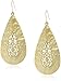 Gold-Tone Filigree Hammered Teardrop Earrings