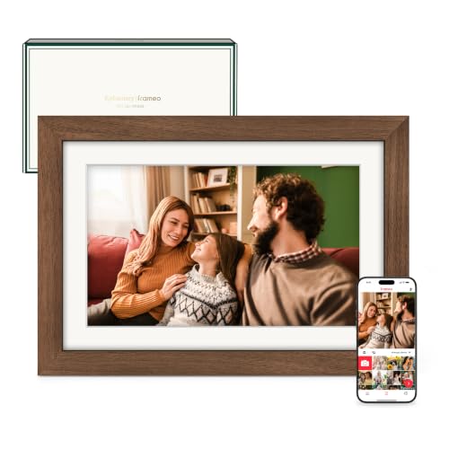 Frameo Digitaler Bilderrahmen WLAN 10.1" Walnussholz 1280x800 HD IPS 32G