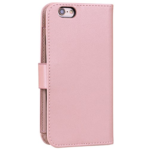 Scheam iPhone SE 5SE 5 5S Wallet Multi Card Holder Shell Backcase Folio PU Leather Cover Backcase Case iPhone SE 5SE 5 5S - Pink