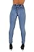 Style K064– Colombian Design, High Waist, Butt Lift, Levanta Cola, Skinny Jeans in Washed Blue Size 13