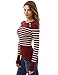 PattyBoutik Women's Crewneck Striped Military Sweater