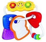 Advanced Play Baby soft water filled sensory rattle ring activity keys toy with flashing lights plus infant teether soother for teething babies