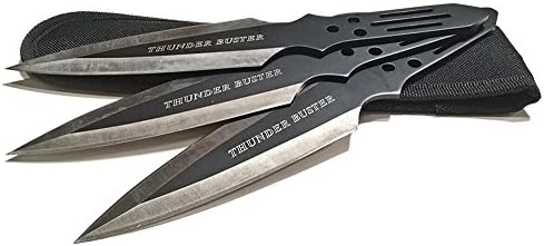 Avias Knife Supply 9 Inch 3 Piece Stainless Steel Throwing Knife Set with Nylon Sheath