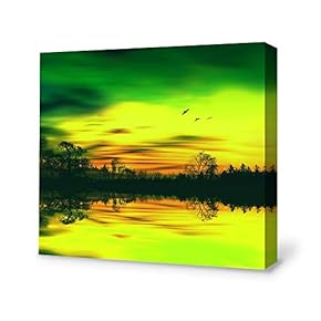 Canvas Wall Art for Living Room,Bedroom Home Artwork Paintings Secret Paradise Under The Moonlight Ready to Hang - 12x12 inches