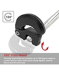 hautmec Llave de lavabo ajustable (Capacidad de 3 8 Inch a 1   1 4 inch, 11 inch Reach pl0024