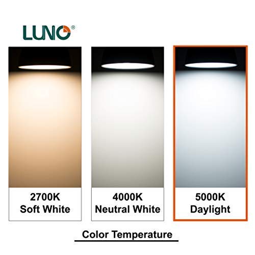LUNO A19 Non-Dimmable LED Bulb, 6.0W (40W Equivalent), 450 Lumens, 5000K (Daylight), Medium Base (E26), UL Certified (8-Pack)