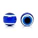 10mm Evil Eye Spacer Beads, Resin Stripe Round Beads Charms, 100 Pcs Spacer Beads Pendants for DIY Bracelet Necklace Jewelry, Dark Blue