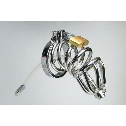 Male Stainless Steel Chastity Device Bondage Urethral Stretching Belt Cage A502 image