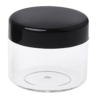 shyln Cosmetic Sample Empty Container, Black, Plastic, Round Pot Pink Screw Cap Lid,Bottle for Make Up, Eye Shadow, Nails, Powder, Jewelry and More (20g)