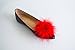 Detachable RED Feather Pom Pom Shoe Clips Set of 2