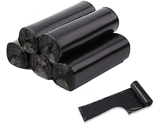 meridy Bin Bags Bin Liners Vest Garbage Bag Environmental Rubbish Bags Plastic Tote Bags used for Household Office Garden Hospital etc. (5 Rolls, 20/roll, 45cm×60cm) 9L Max, Black