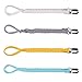 HAUTOCO Pacifier Clip for Boys and Girls, 4 Pack Universal Braided Pacifier Holder Leash Teething Ring for All Pacifiers, Baby Teething Toys, Drool Bibs and Blankets