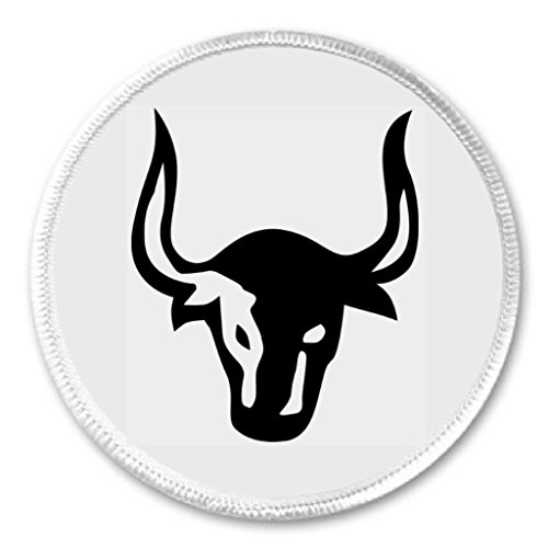 Bull Cow Head Black & White 3" Sew On Patch