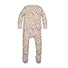 Burt's Bees Baby Baby Girls' Organic Print Zip Front Non-Slip Footed Sleeper Pajamas, Dotted Mountains, 6-9 Months