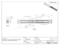 Sugastune AR3-16 Aluminum Drawer Slide, Full