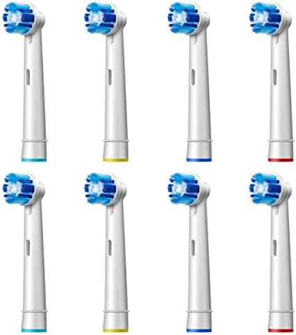 Sebikam 8pcs Replacement Toothbrush Heads- Replacement toothbrush head for Oral-B Electric Toothbrushes- Pack of 8 Rounded soft heads for Oral-B Electric Toothbrushes